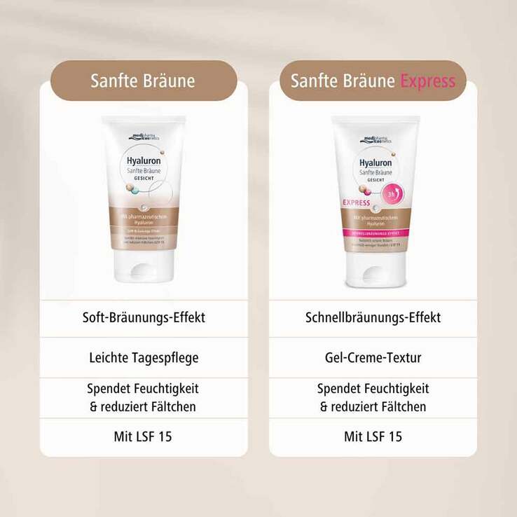 Hyaluron Sanfte Bräune Gesichtspflege Creme, 50 ml