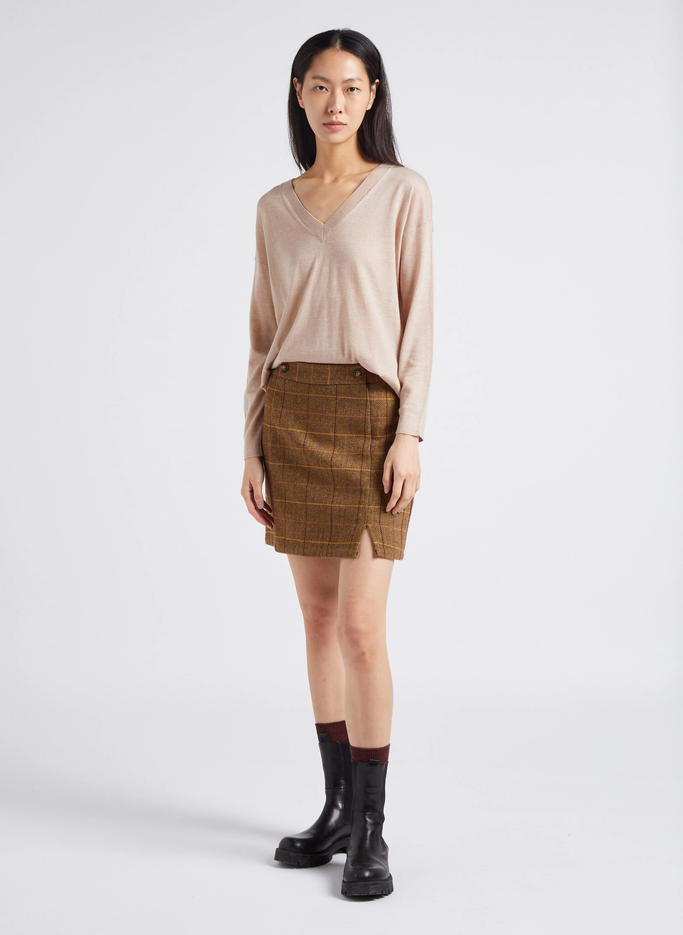 MELYA - Pull maille fine ample | Beige