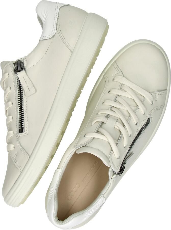 ECCO Soft 7 Side Zip Lace Veterschoenen Laag Wit