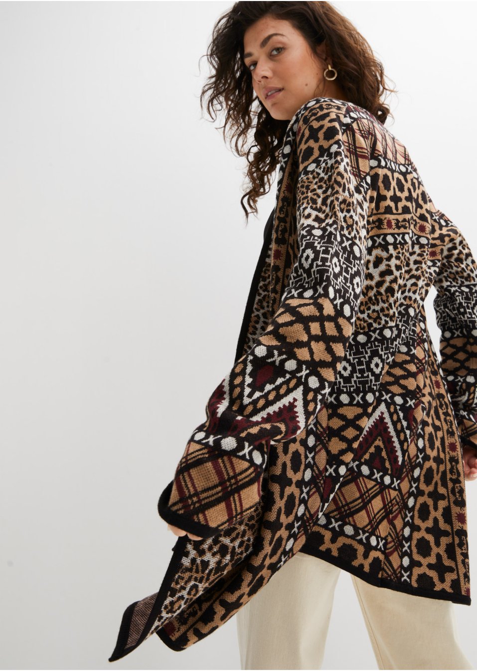 Gilet en maille avec jacquard multi-motifs