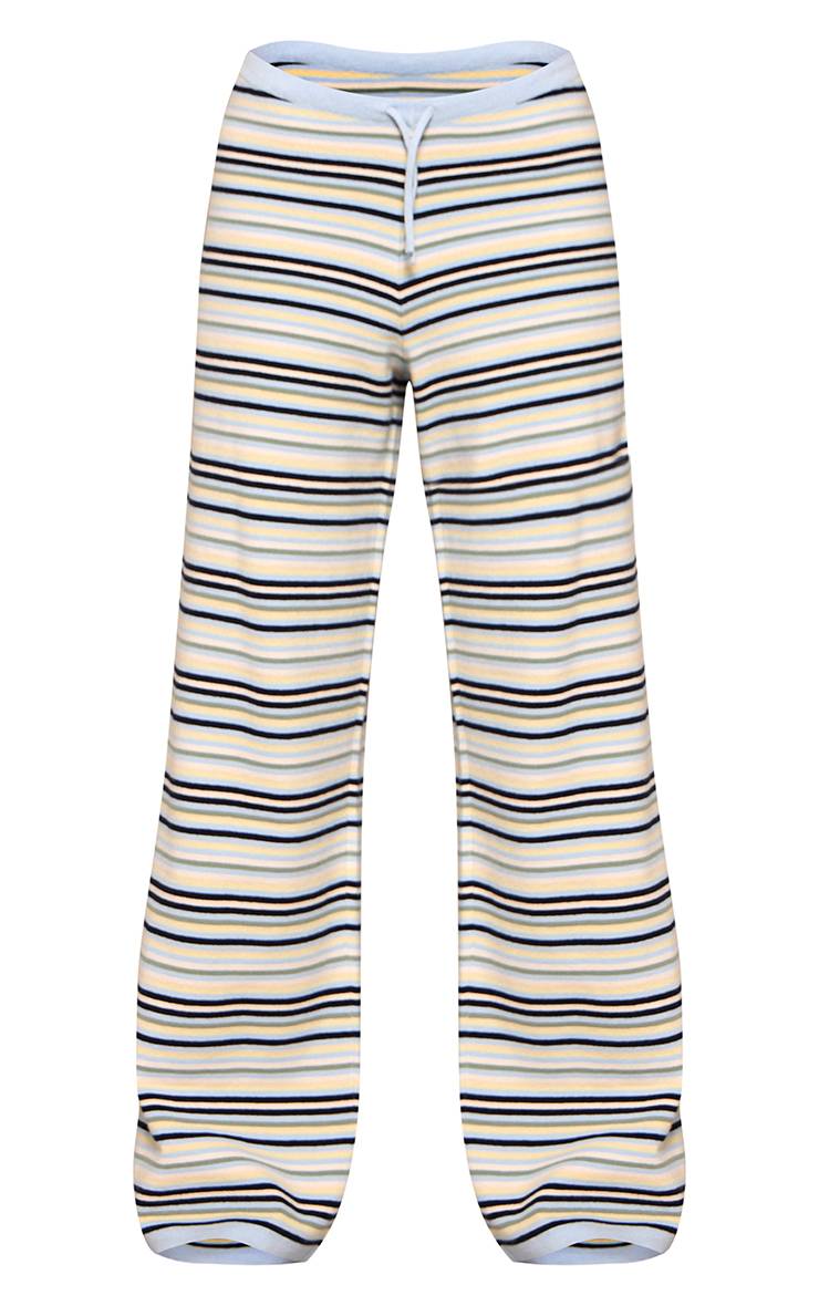 Citron Pantalon En Maille Rayée À Cordon De Serrage