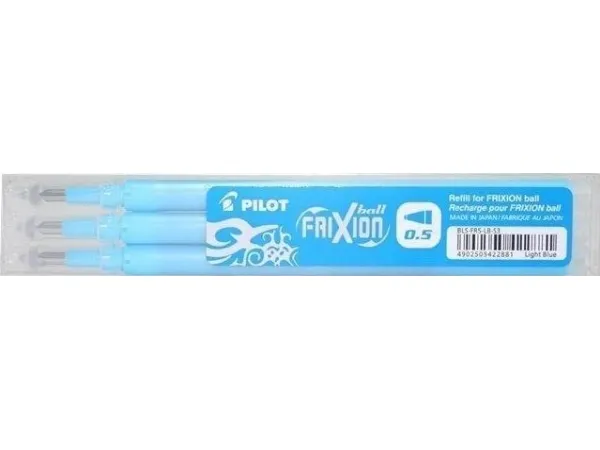 Refill Pilot Frixion 0.5 mm lyseblå - (3 stk.)