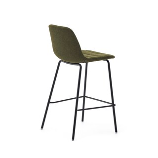 Kave Home Barhocker ZUNILDA dunkelgrün/mattschwarz