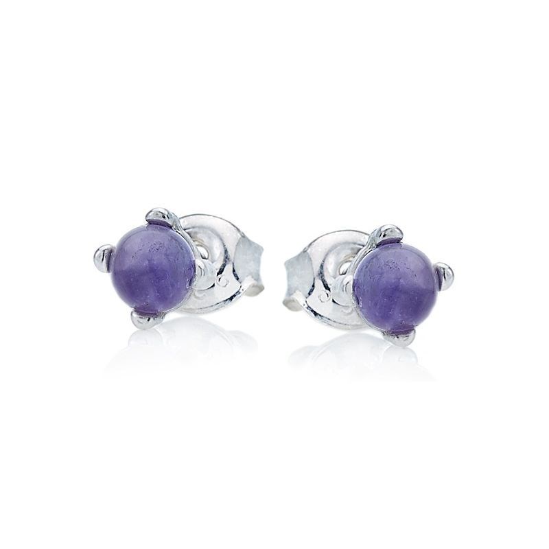 Boucle d'oreille argent 925 Amethyste naturelle