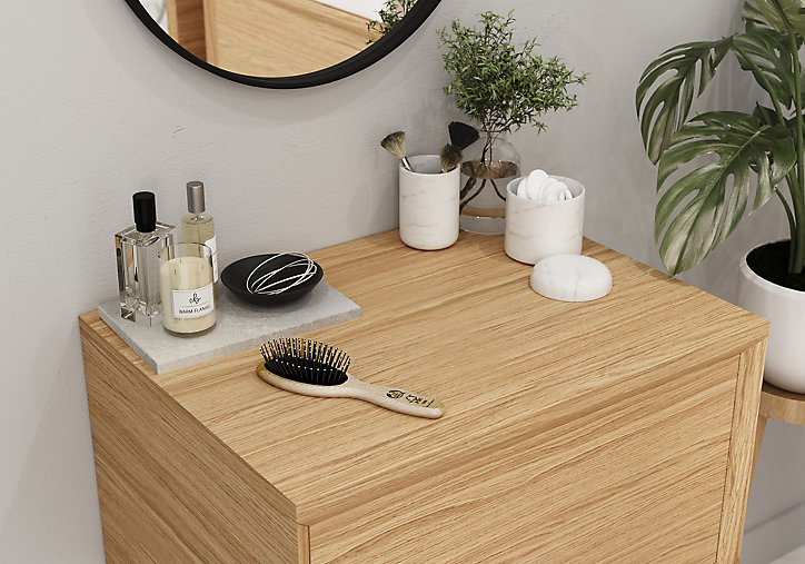 Meuble sous vasque 1 tiroir Avela 60 cm à suspendre + plan de toilette 60 cm GoodHome