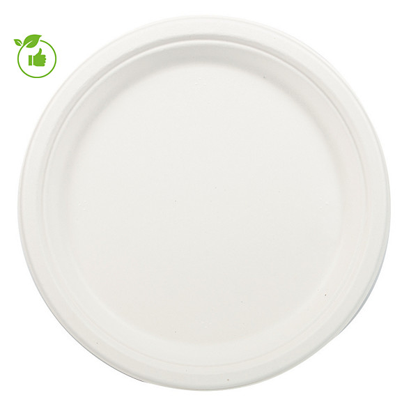 Assiettes en fibre moulée Ø  25 cm, lot de 50.