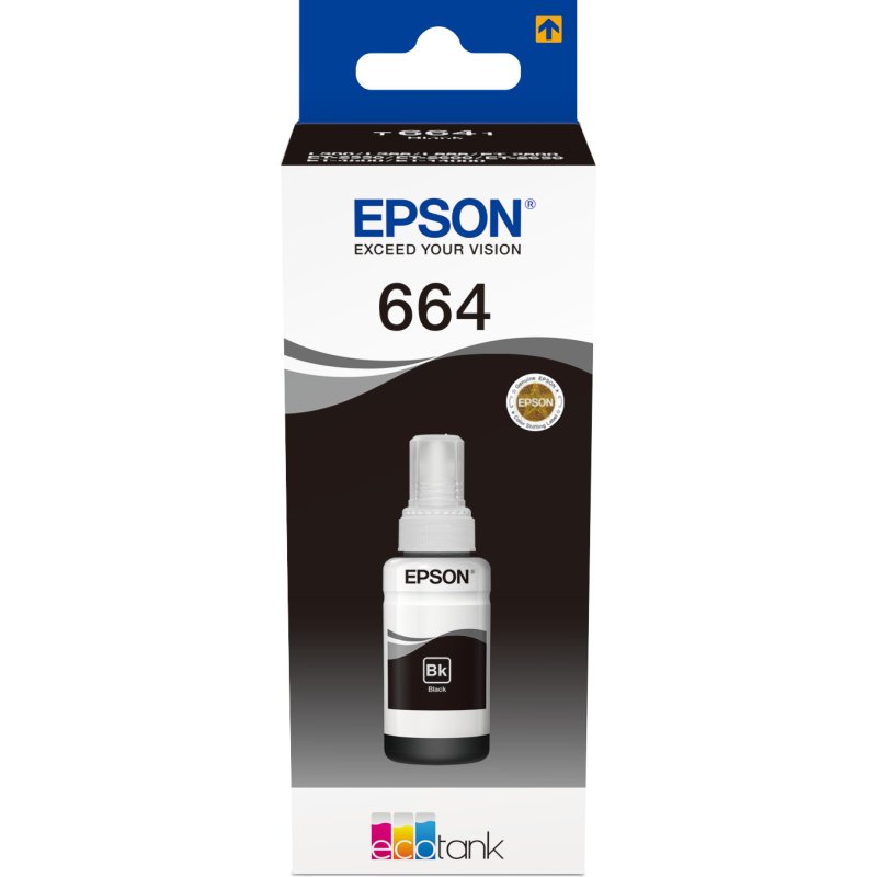 EPSON Bidon d'encre N°664 Noir pour imprimante à réservoir d'encre