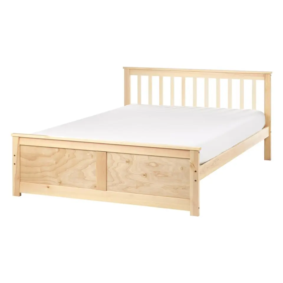 OLENDON - Tweepersoonsbed - Lichtbruin - 140 x 200 cm - Dennenhout