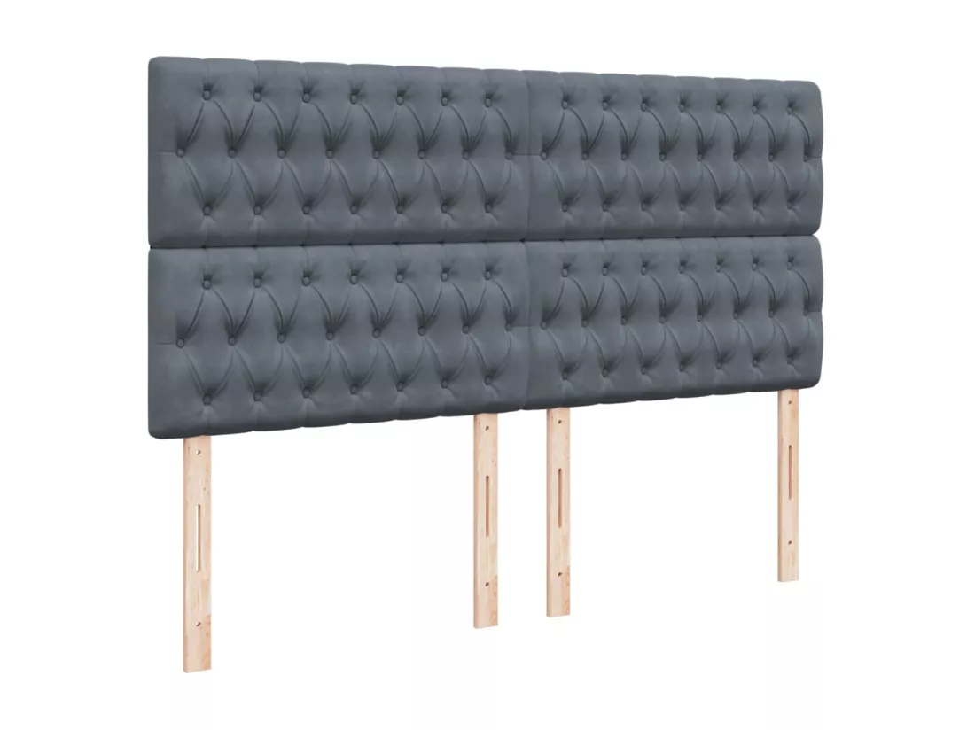 Sommier à lattes de lit et matelas Gris foncé 180x200cm Velours
