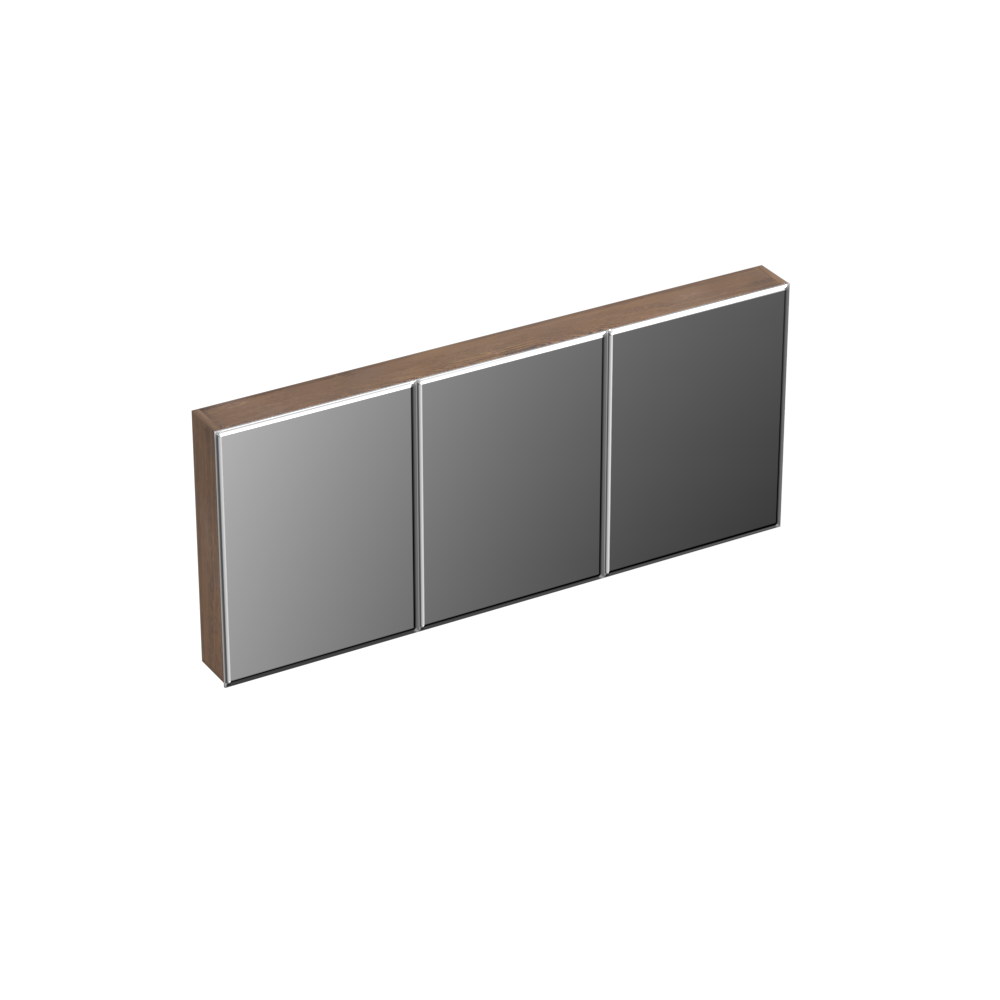 Forzalaqua Uni spiegelkast 160x70cm met 3 deuren havanna