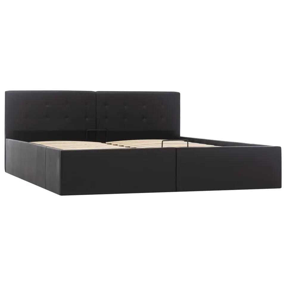 vidaXL - Bed frame hydraulisch - Zwart - Kunstleer - 160x200 cm