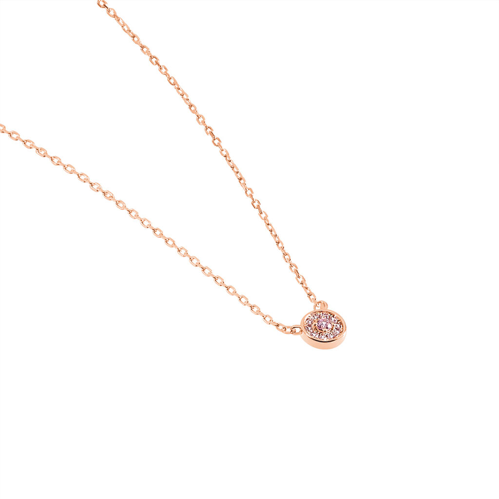 Collier Auxana Argent Rose Oxyde De Zirconium