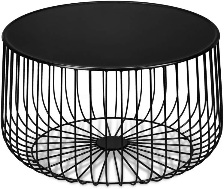 Premium Couchtisch aus Metall - CONO | schwarz | rund | Beistelltisch im edlen Design | Ø 62 cm | Höhe 36 cm | ideal für stilvolle Wohn- und Lounge-Bereiche