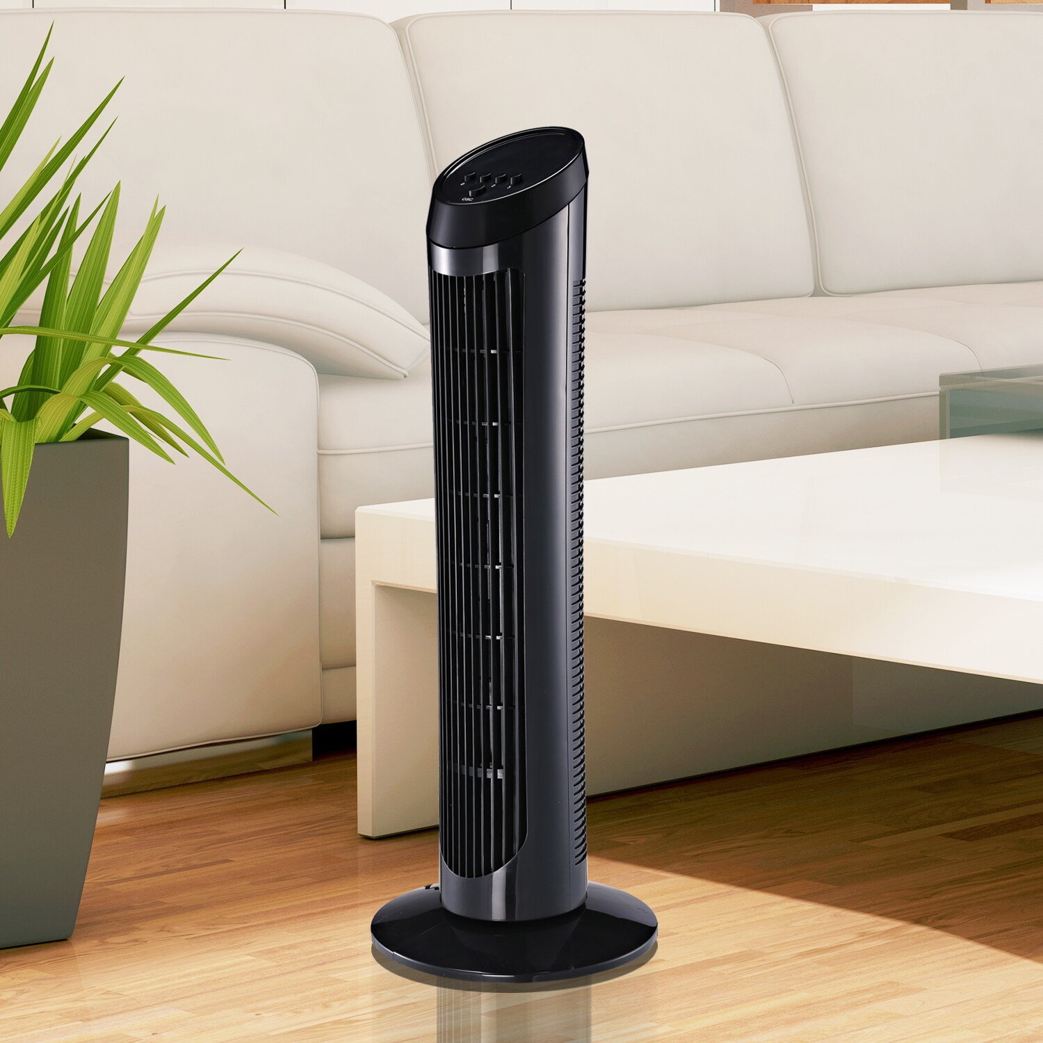 HOMCOM Turmventilator mit 3 Belüftungsstufen schwarz 27 x 75 cm (ØxH)