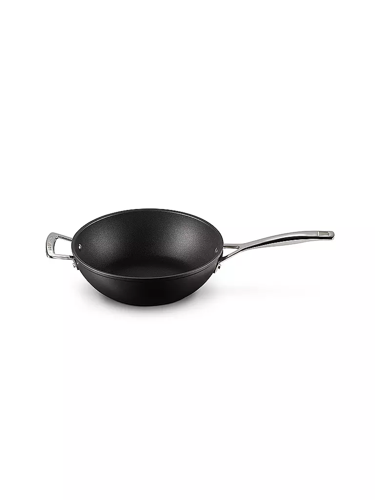 LE CREUSET Aluminium-Antihaft Wok-Pfanne mit Gegengriff 26cm Schwarz schwarz