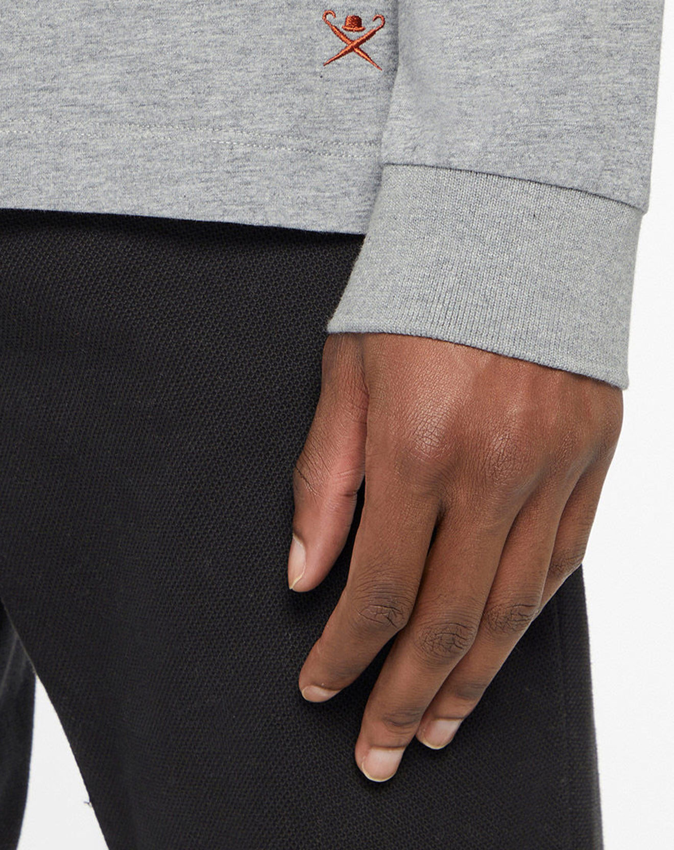Hackett London Polo Regular Fit zippé gris moyen