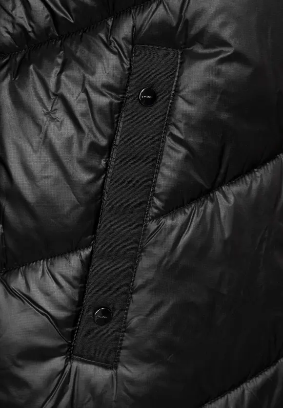 Materialmix Wintermantel - Black