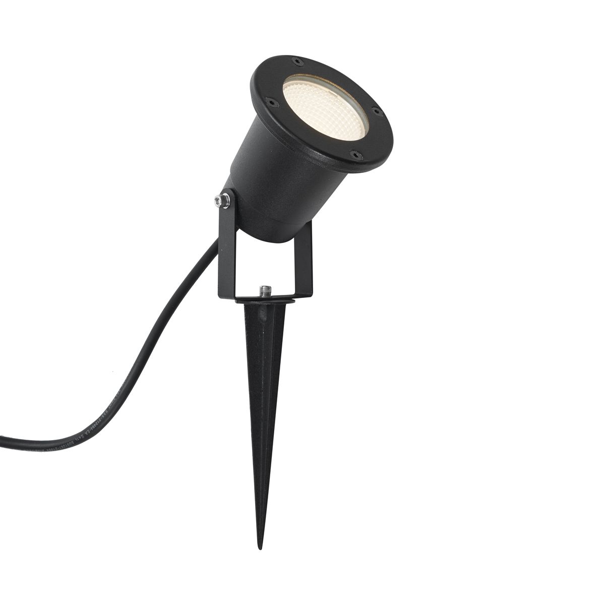 Prikspot zwart incl. LED verstelbaar IP65 met snoer en stekker - Basic