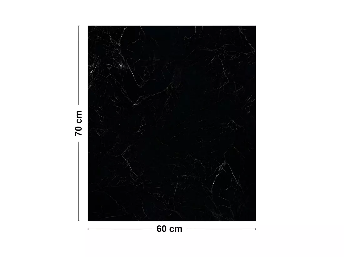 Fond de hotte ALU L 60xH 70cm - Marbre Noir - Aluminium composite