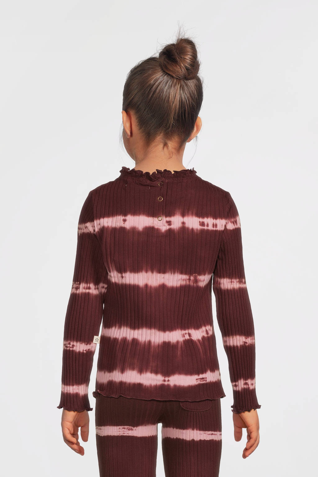 Your Wishes tie-dye longsleeve wijnrood/roze