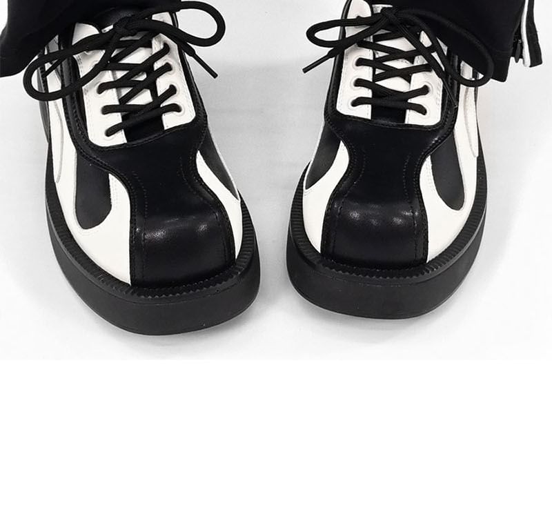 Malnia Home - Platform veterschoenen van echt leer