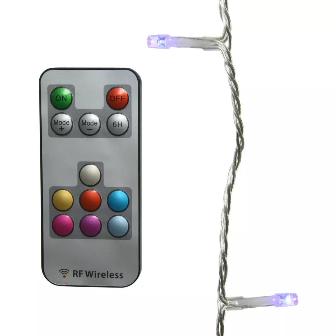 Guirlande lumineuse télécommandée 19,90 m 200 LED câble transparent Dancing lights Multicolore