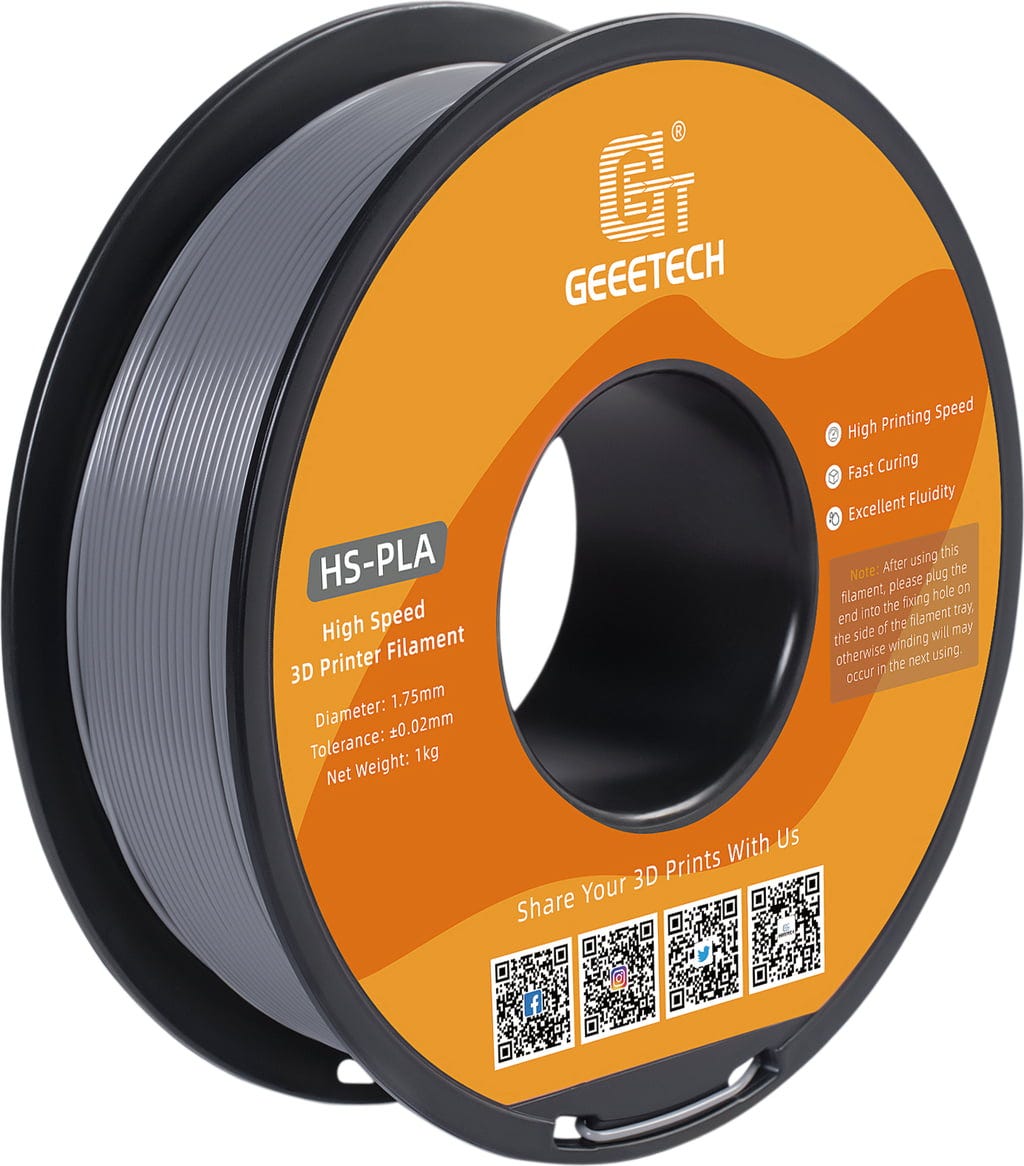 GEEETECH  HS-PLA Gray, 1,75 mm / 1000 g    Das Filament für Top-Leistung &  blitzschnelle Ergebnisse in Gray