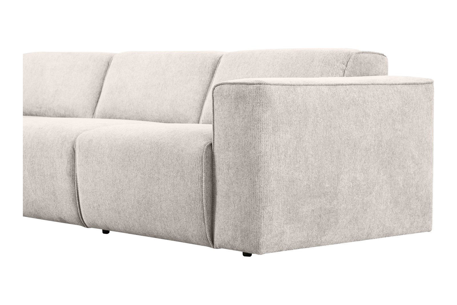 Enjoy hjørnesofa 2,5-seter åpen ende venstre i tekstil Mito 01 Antique White med sorte ben