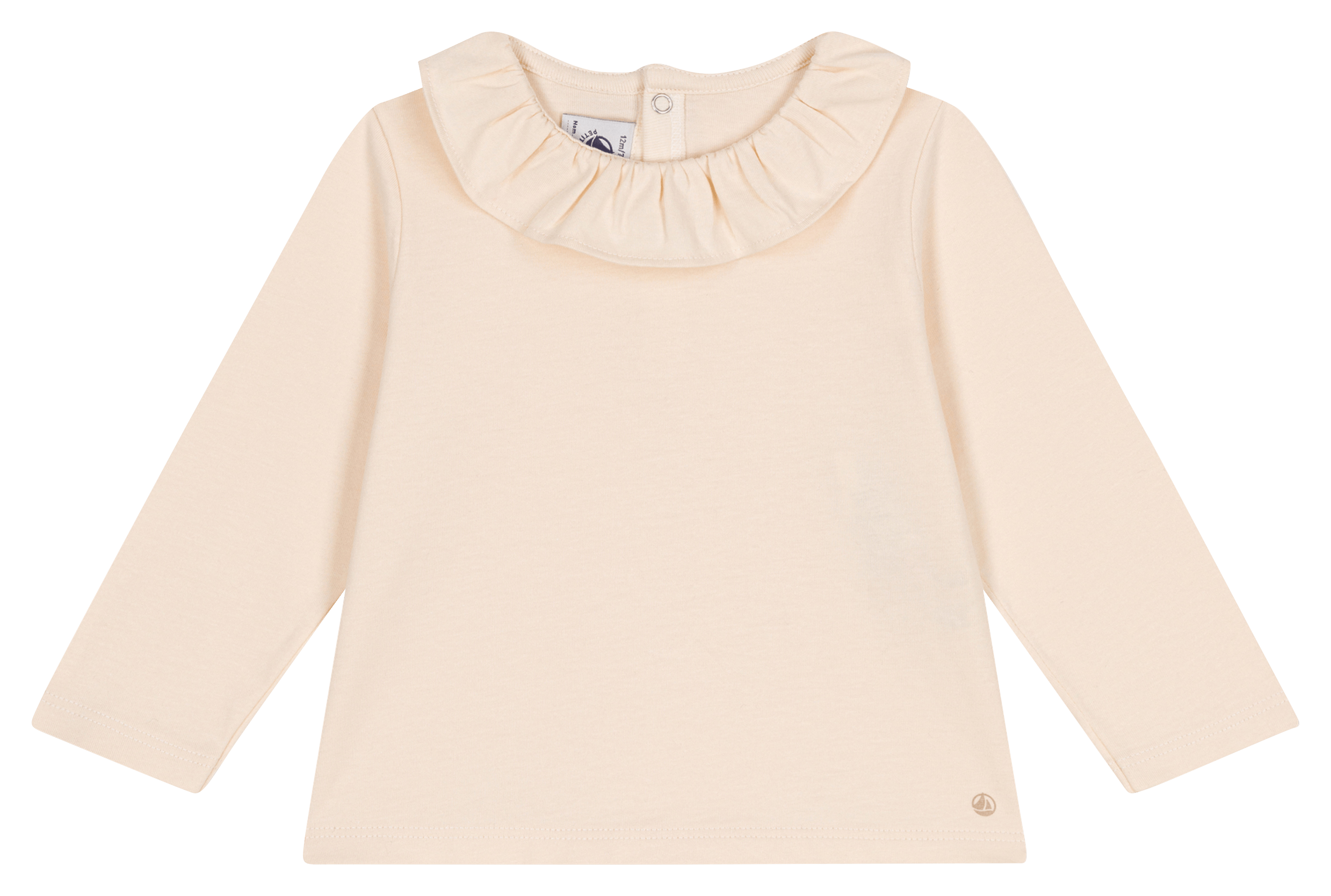 Blouse ample col rond en coton | Beige