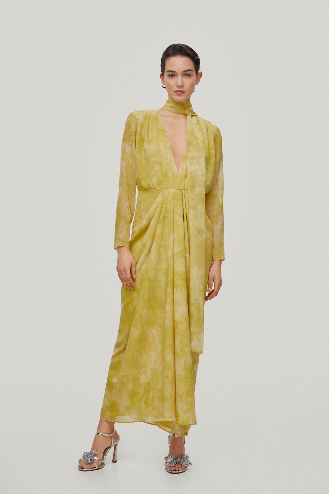 Vestido midi Aurora Degradê - Amarelo