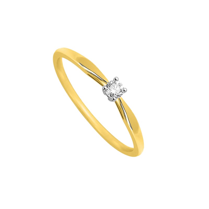 Bague Femme - Or 18 Carats - Diamant 0,08 Carats
