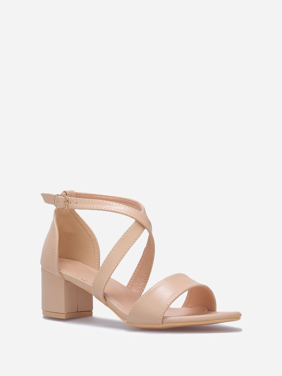 Sandales à brides croisées grandes tailles- Beige