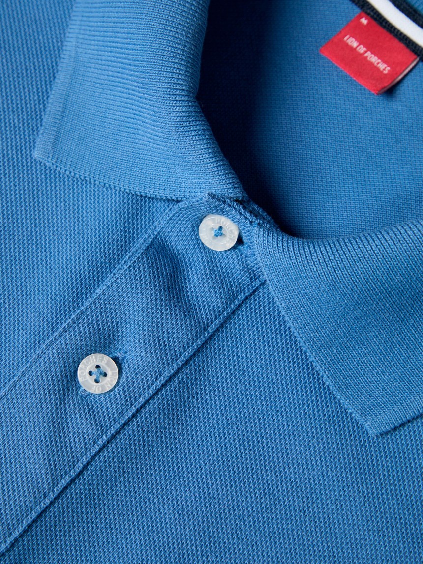 Polo de manga curta em algodão