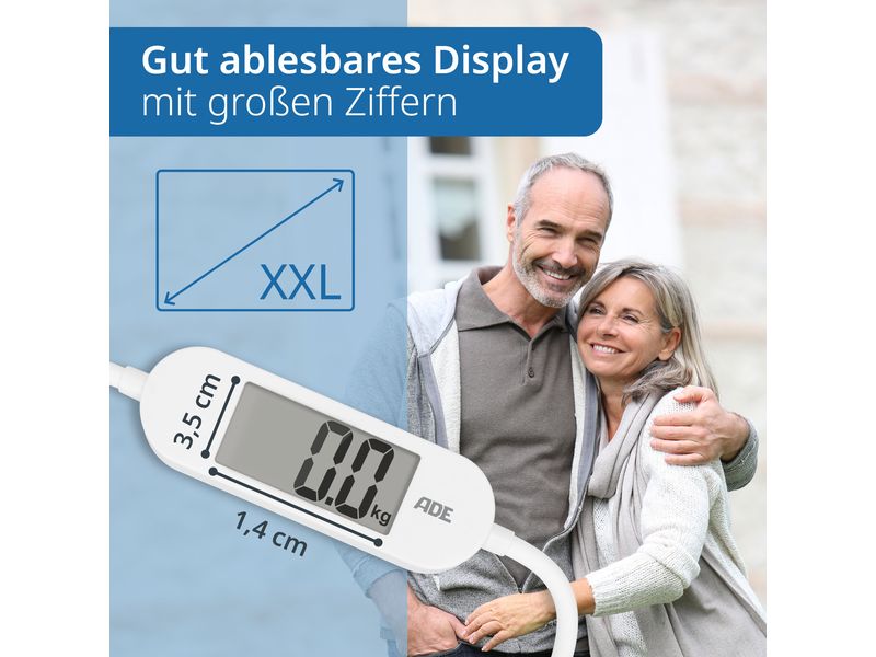 ADE Personenwaage Martha Weiss Digitale und faltbare Reisewaage