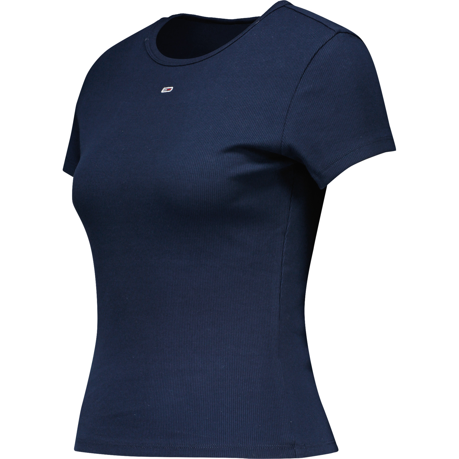Tommy Jeans Damen-T-Shirt Slim Ess Rib S, dunkelblau