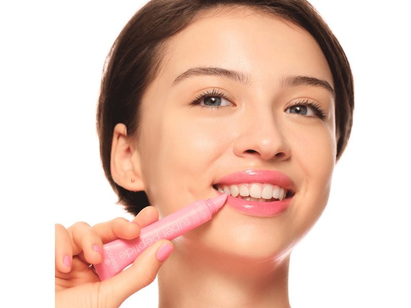 essence Lippenbalsam The Super Peptide Glossy 10 ml Lippenbalsam für gepflegte und kuschelweiche Lippen in frischem Korallrosa