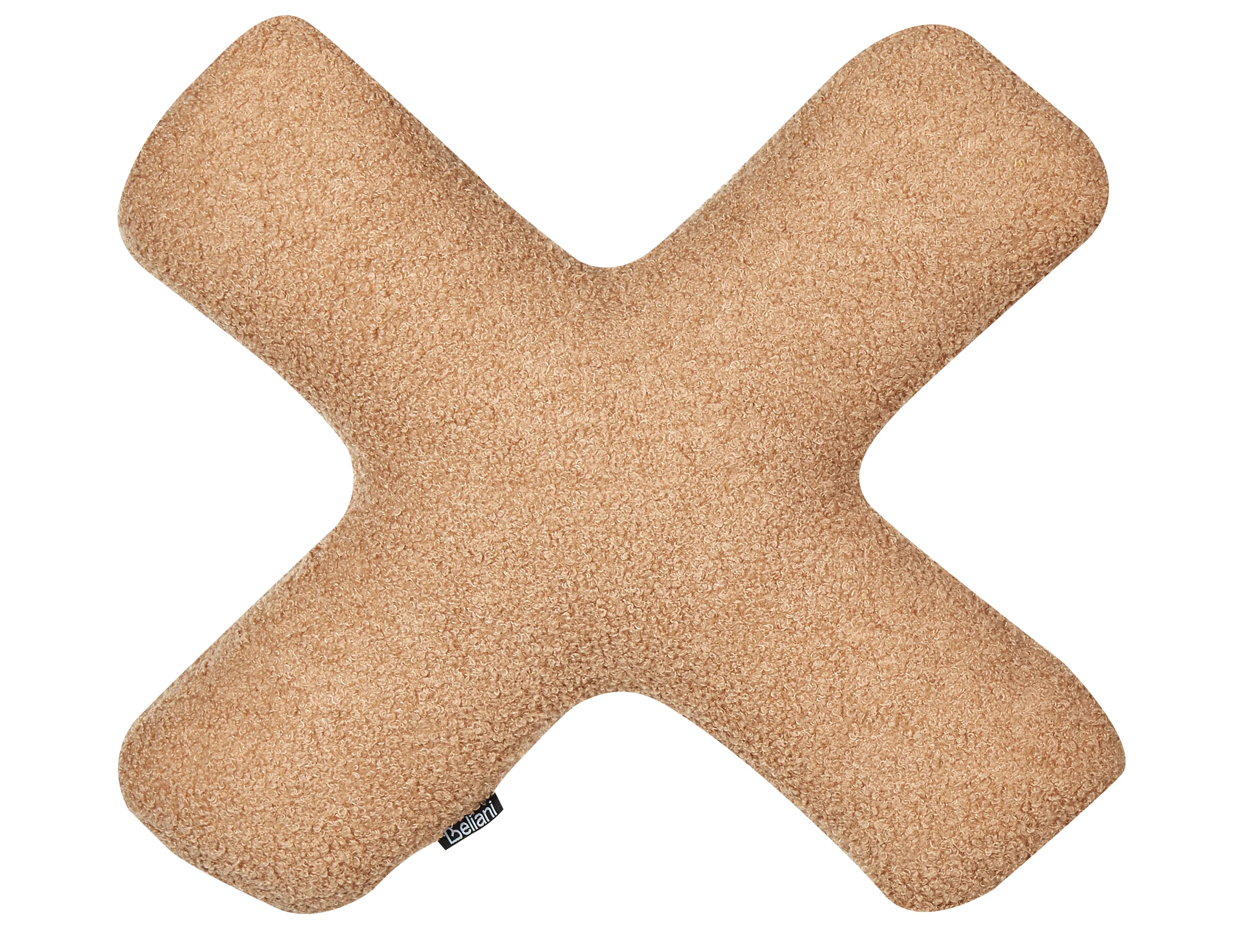 Set van 2 sierkussens HESPERIS Bouclé Lichtbruin effen