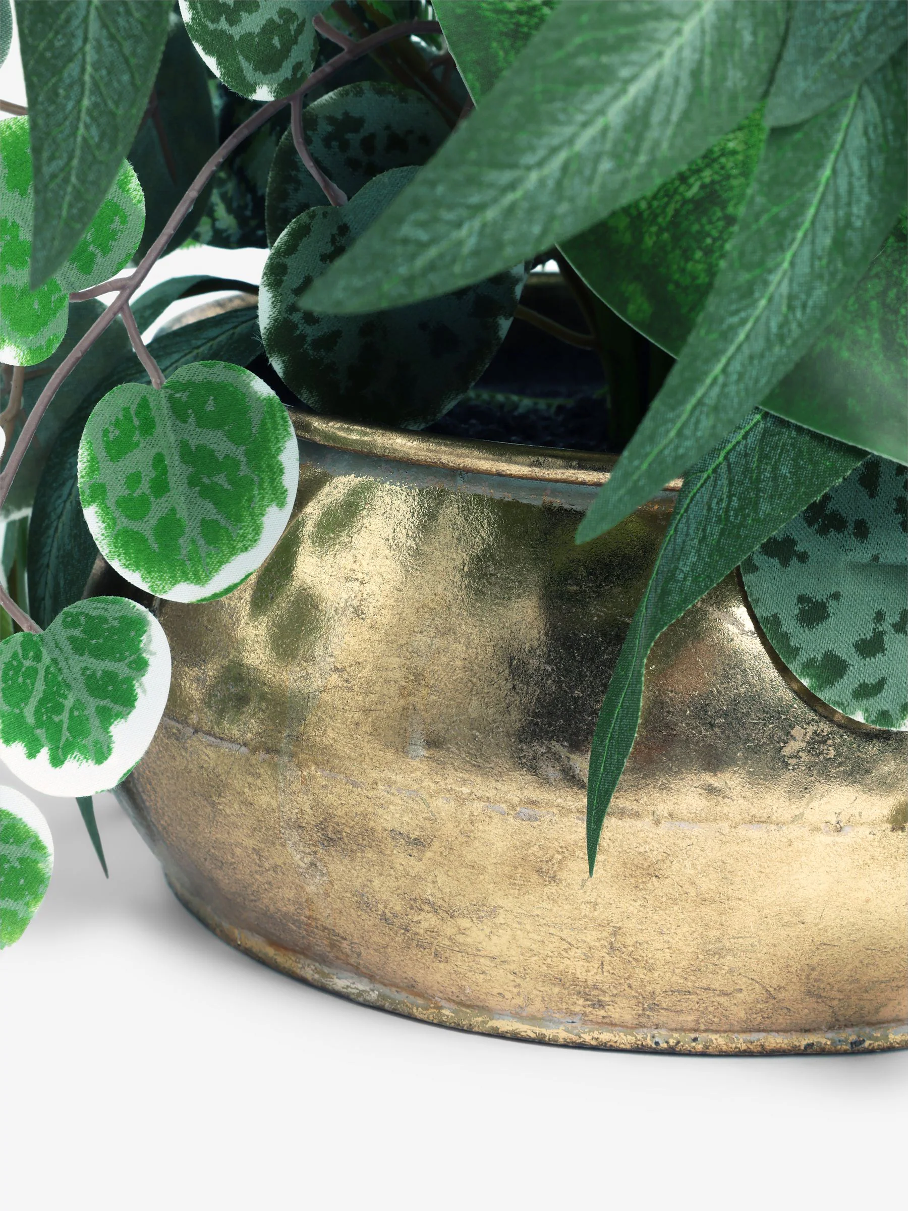 Artificial Plant in Metal Bowl