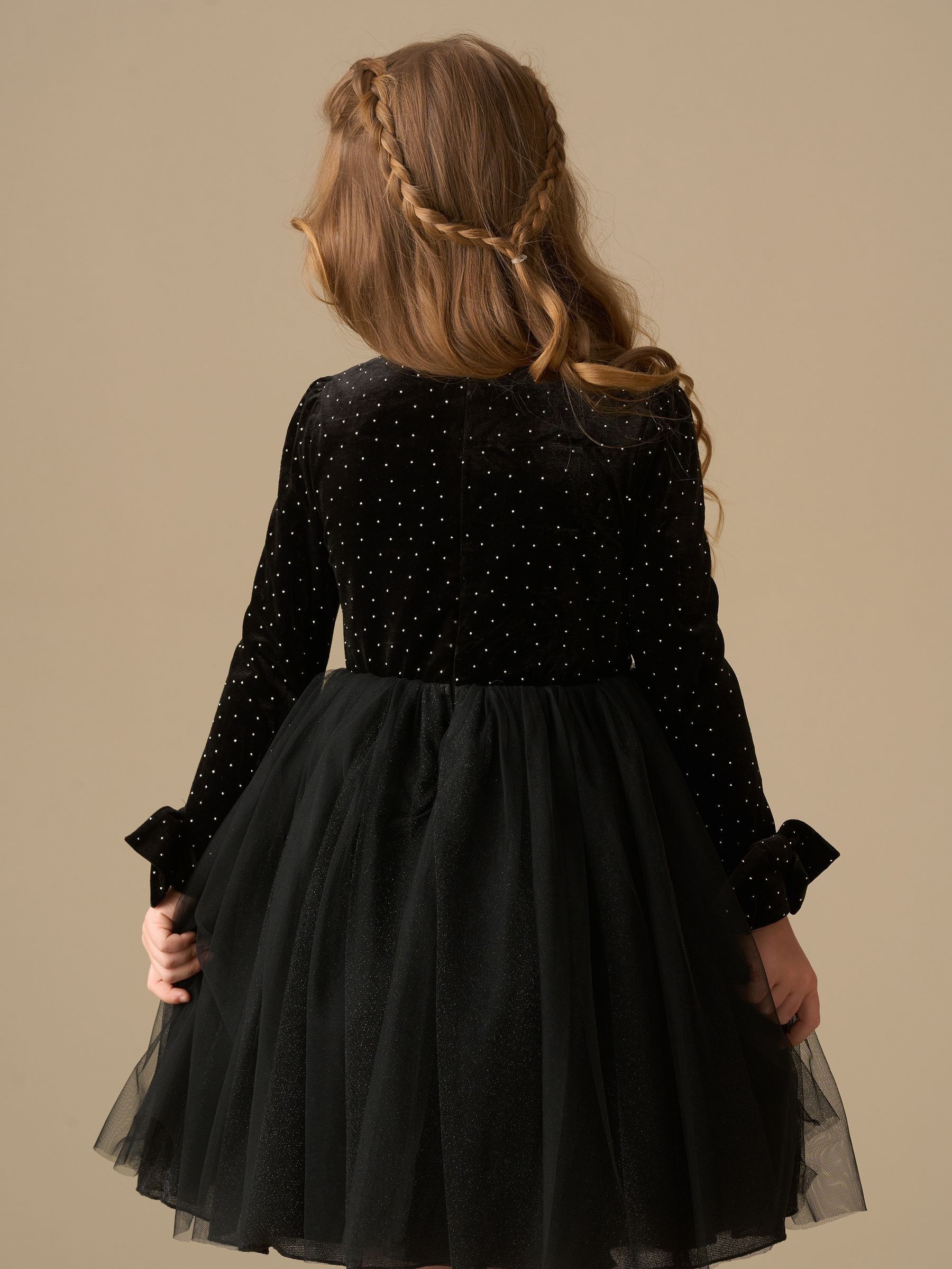 Zwart - Angel & Rocket Elsie Velvet Tulle Dress