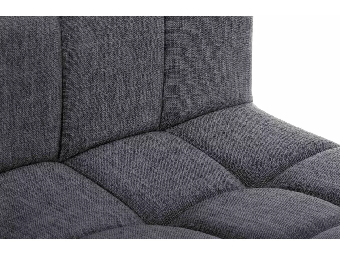 Lot de 2 Tabouret de bar - Tissu & Métal noir mat - Gris clair - Calma
