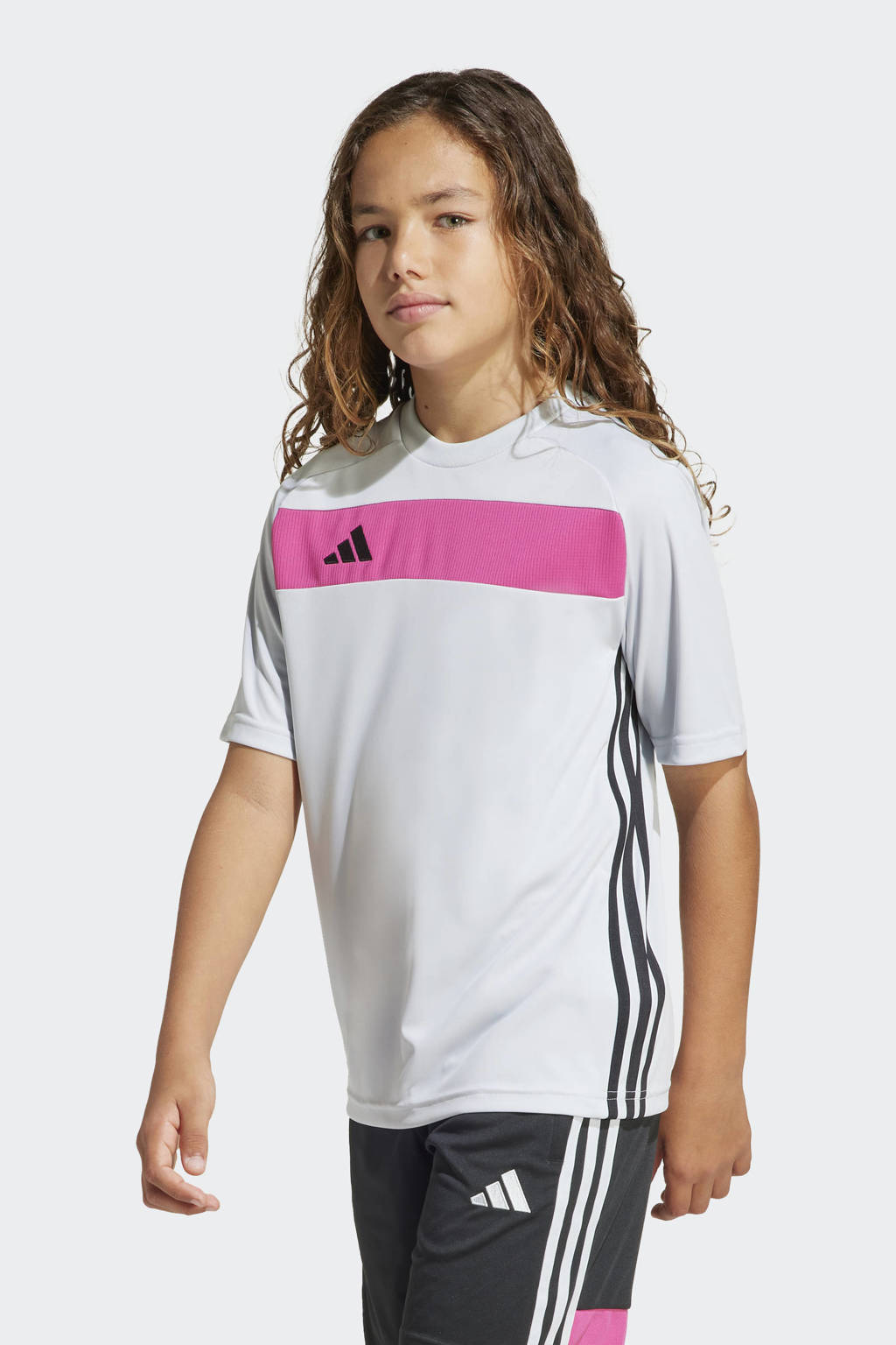 adidas voetbalshirt Tiro 25 Essential lichtgrijs/fuchsia