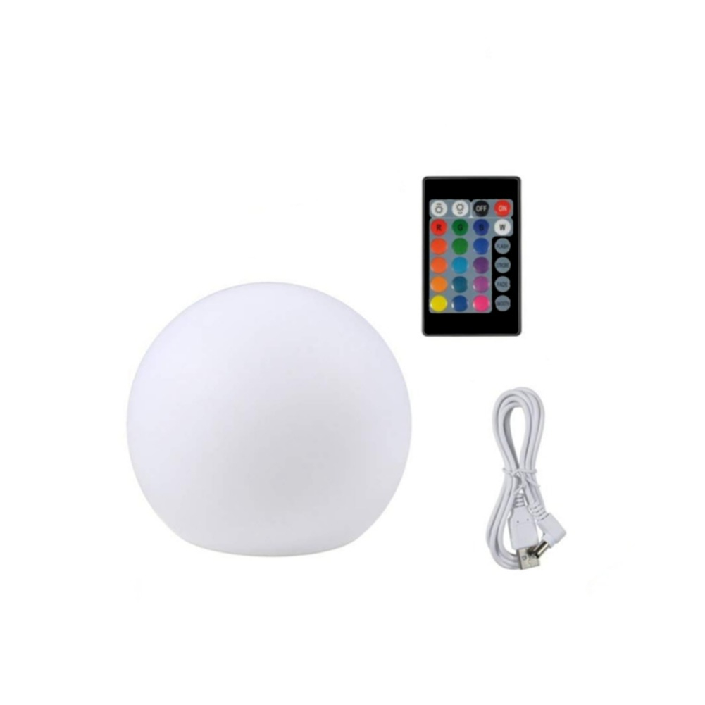 (Ø12cm) LED Kugel Lampe Home Deko Beleuchtung USB Nachtlicht Akku Stimmungsleuchte inkl. 16 Farbmodi   Fernbedienung - Bunt