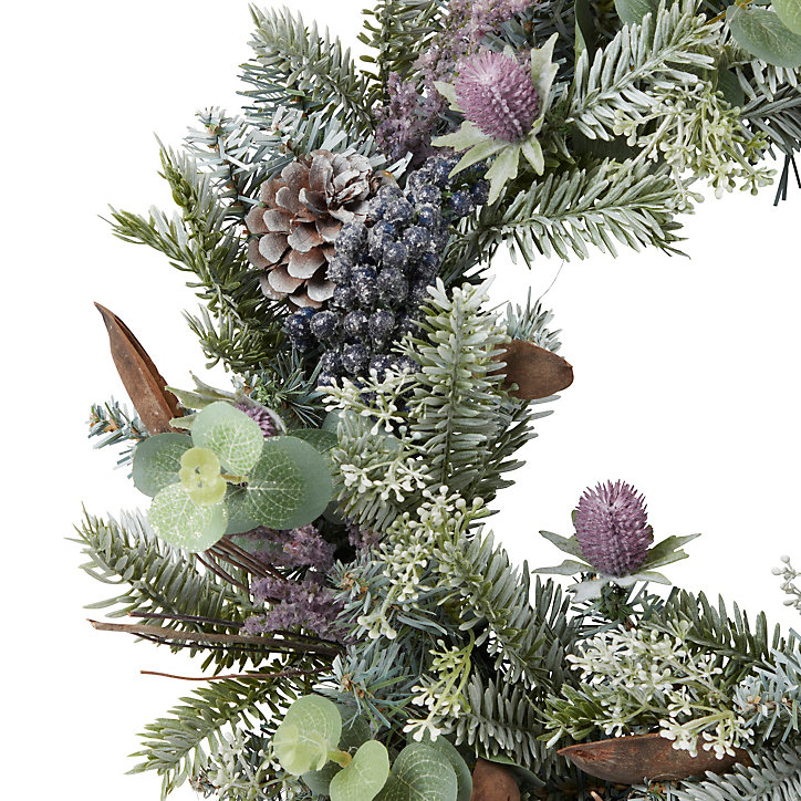 Couronne de Noël avec ornements coloris violet et parme, diam. 50 cm
