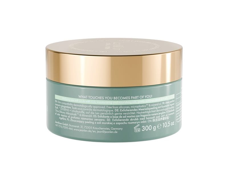 Jean & Len Peeling Body Salt Scrub Rosemary & Ginger 300 g Natürliches Peeling für sanfte Haut