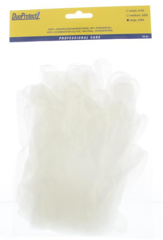 DuoProtect Handschoen vinyl poedervrij large 10st
