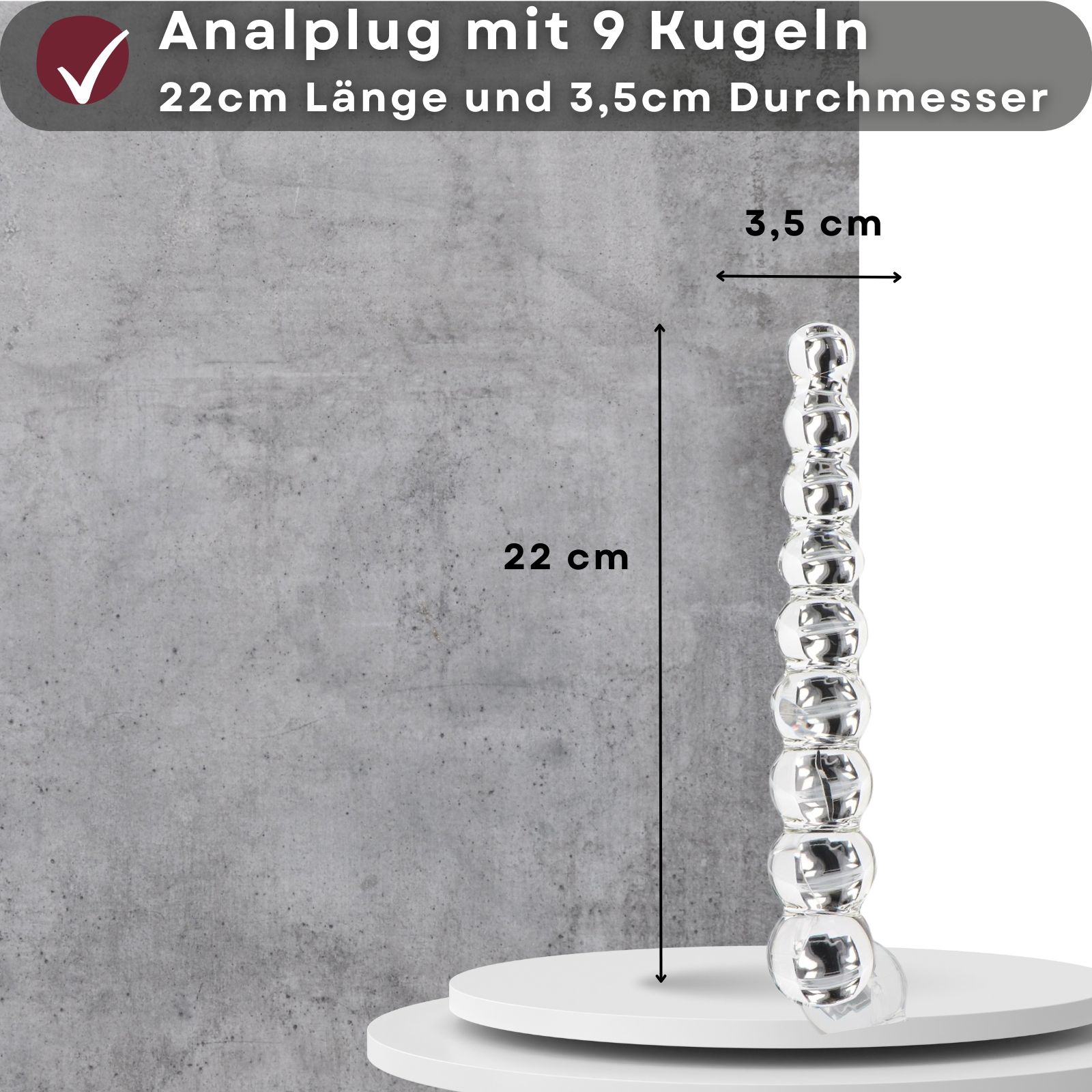 Lovelyness - Analplug aus Glas mit 9 Kugeln