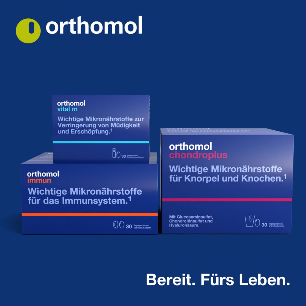 Orthomol Cardio - unterstützt die normale Herzfunktion, mit Magnesium, Omega-3-Fettsäure, Vitamin D - Granulat/Tabletten/Kapseln