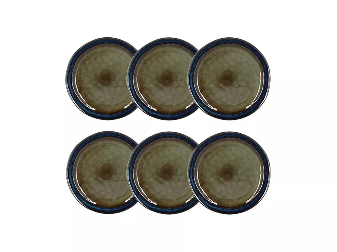 Ogo Living - Lot 6 Assiettes Plates Certaldo 27cm En Gres Marron