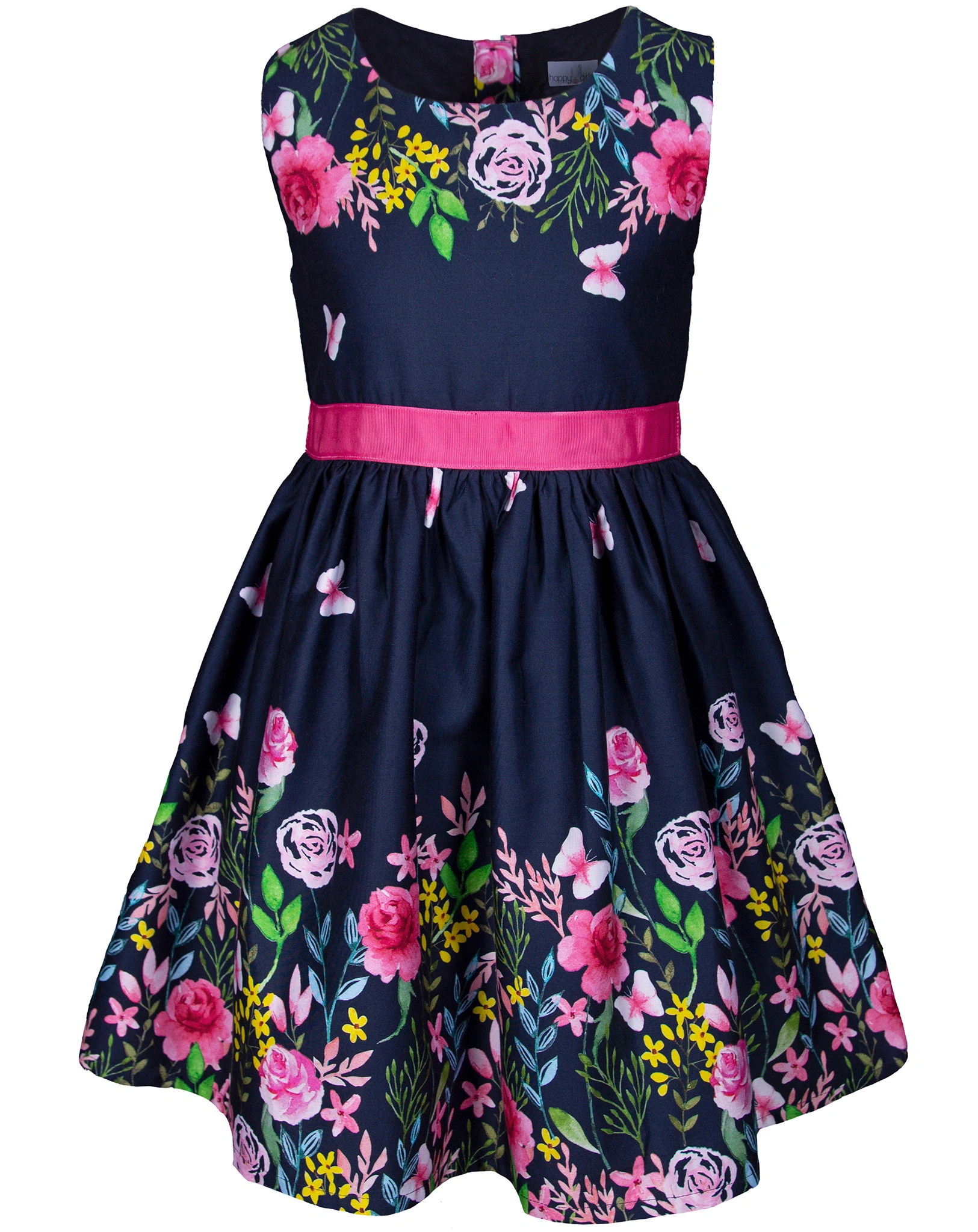Kleid SPRING FLOWERS ärmellos in navy