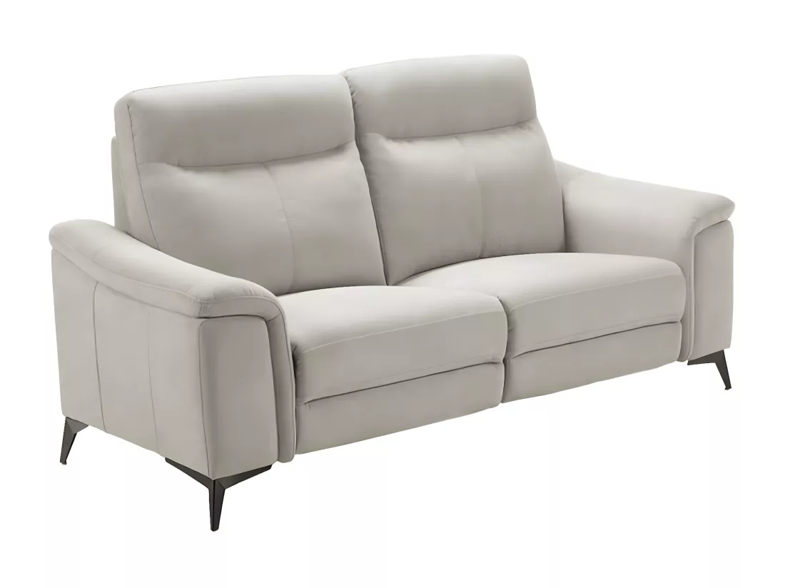 Canapé de relaxation électrique microfibre Kuiza-Couleur Beige clair-2 places fixe